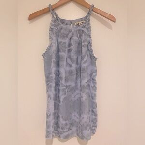 Banana Republic SILK Silver Blue Halter Top Blouse‎ Small
